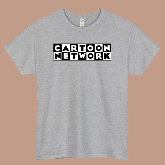 Cartoon Network Logo Mens Unisex Short Sleeve Gray T-Shirt Size S-3XL