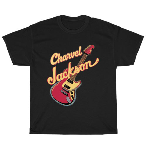 Charvel Jackson Guitars Logo Mens Unisex Short Sleeve Black T-Shirt Size S-3XL