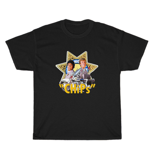 Chips Retro Police Logo Men's Unisex T Shirt Size S to 3XL