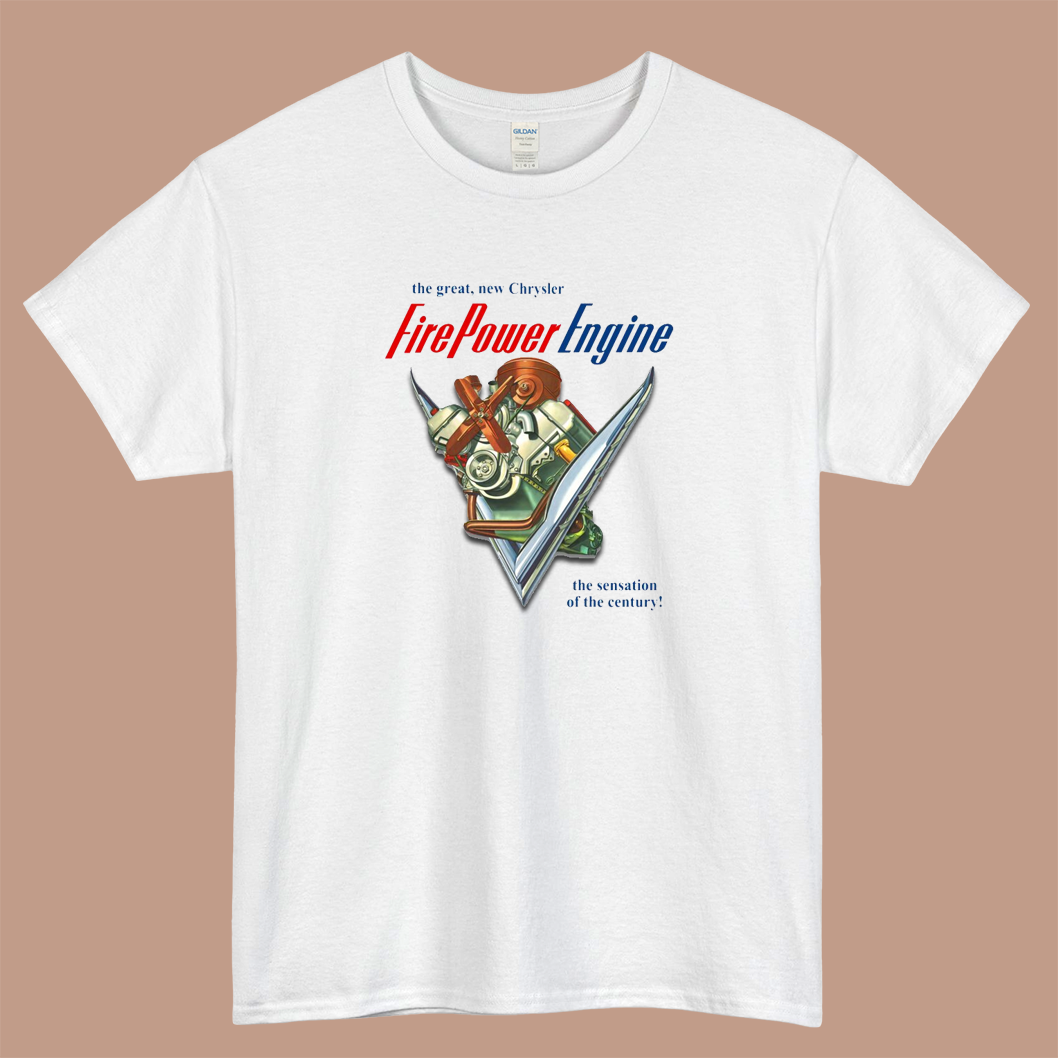 Chrysler Firepower Logo Mens Unisex Short Sleeve T-Shirt Size S-3XL - P