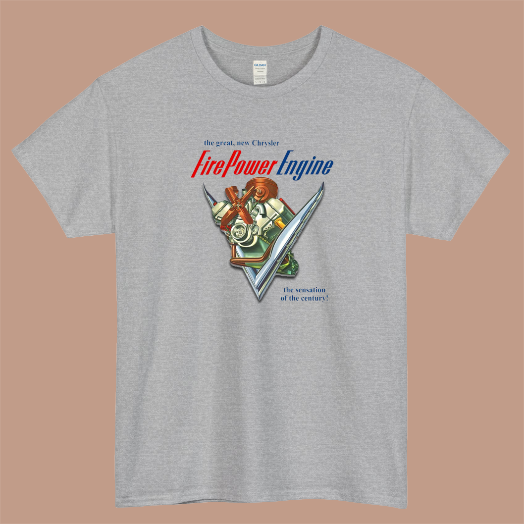 Chrysler Firepower Logo Mens Unisex Short Sleeve T-Shirt Size S-3XL - P
