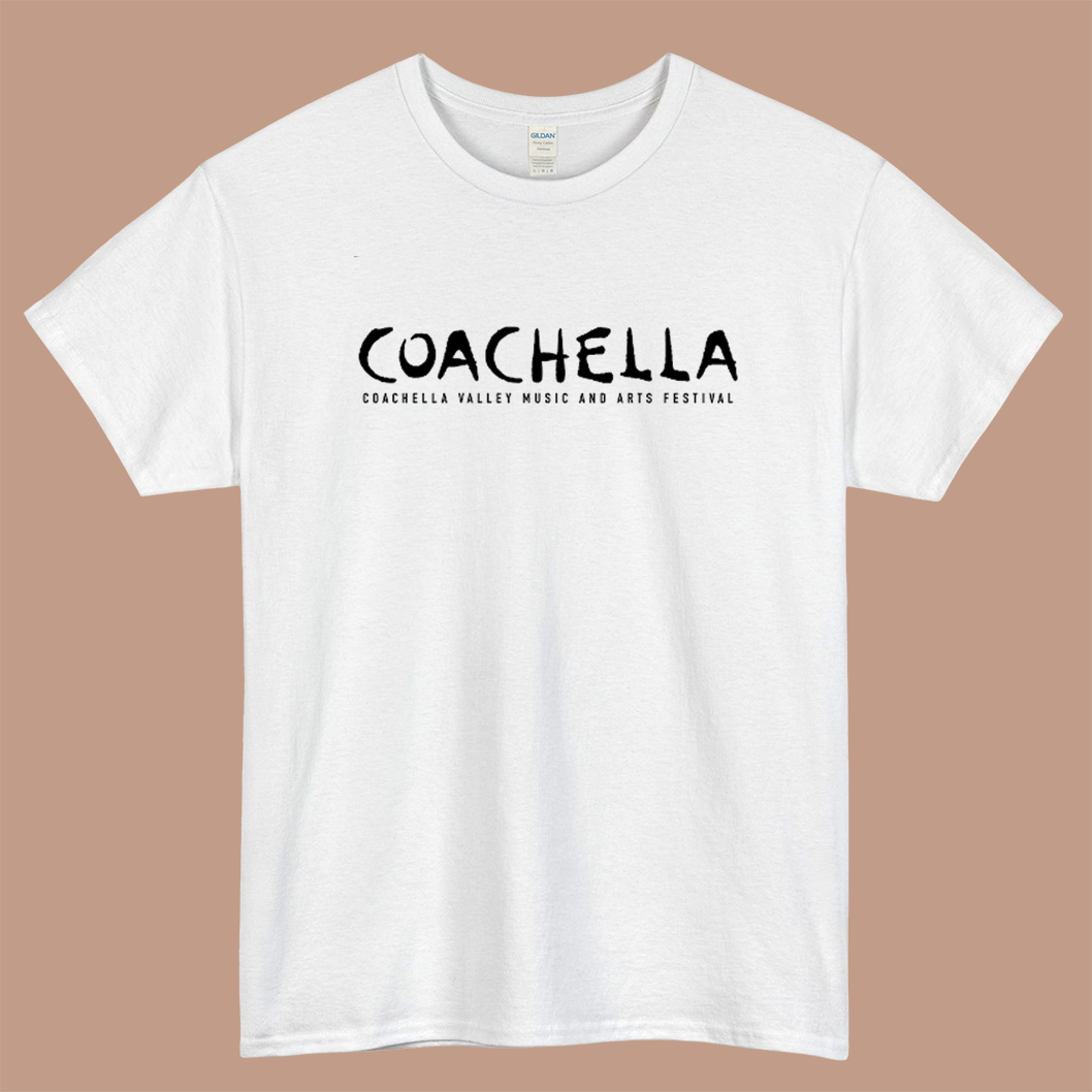 Coachella Logo Mens Unisex Short Sleeve White T-Shirt Size S-3XL