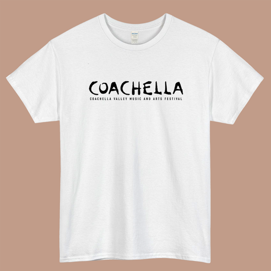Coachella Logo Mens Unisex Short Sleeve White T-Shirt Size S-3XL