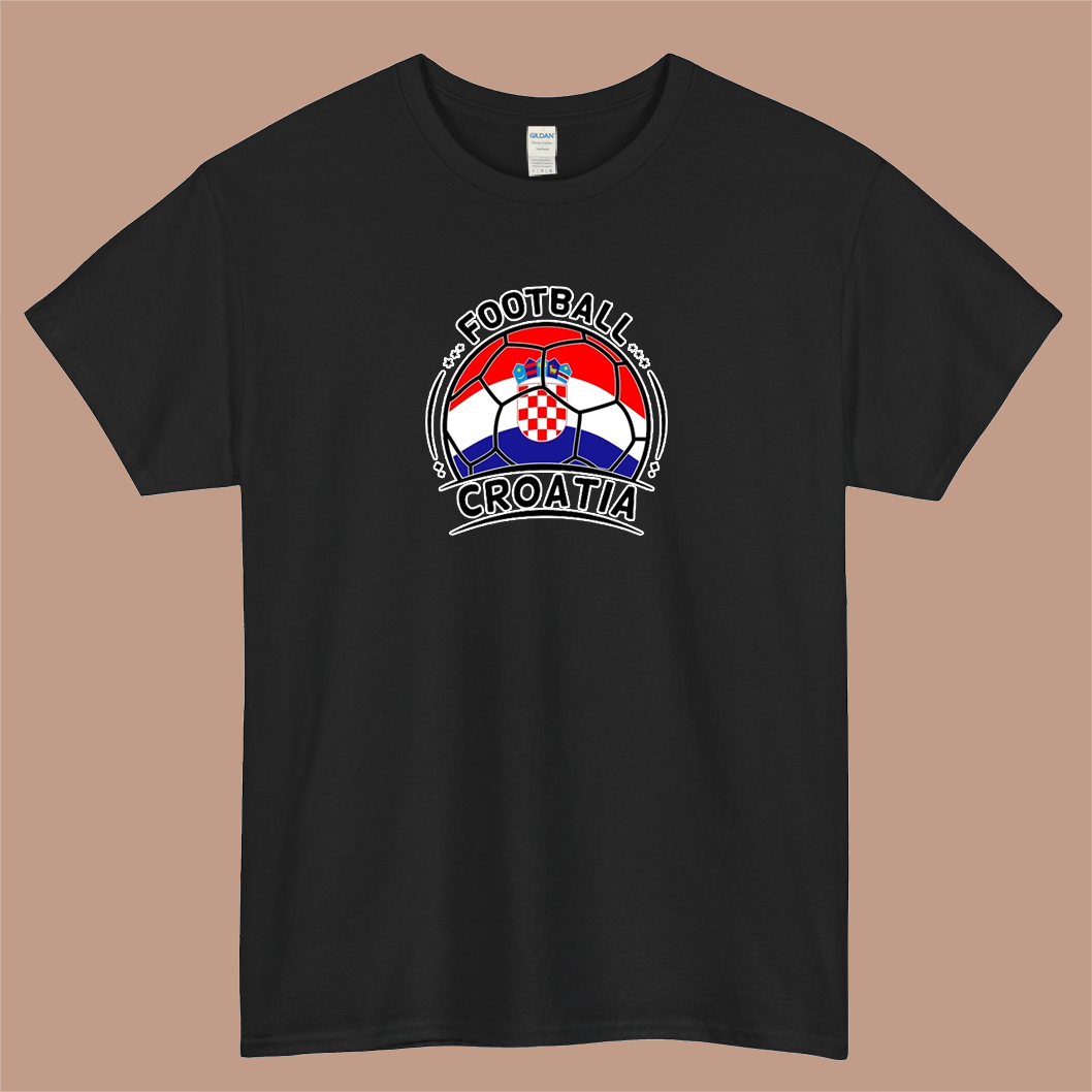 Croatia Football Team Croatia Flag Logo Mens Unisex Short Sleeve T-Shirt Size S-3XL - P