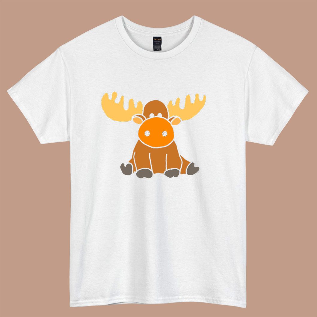 Cute Funny Baby Moose Cartoon logo short sleeve S-3XL -P