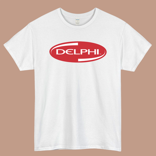 DELPHI Logo Mens Unisex Short Sleeve White T-Shirt Size S-3XL