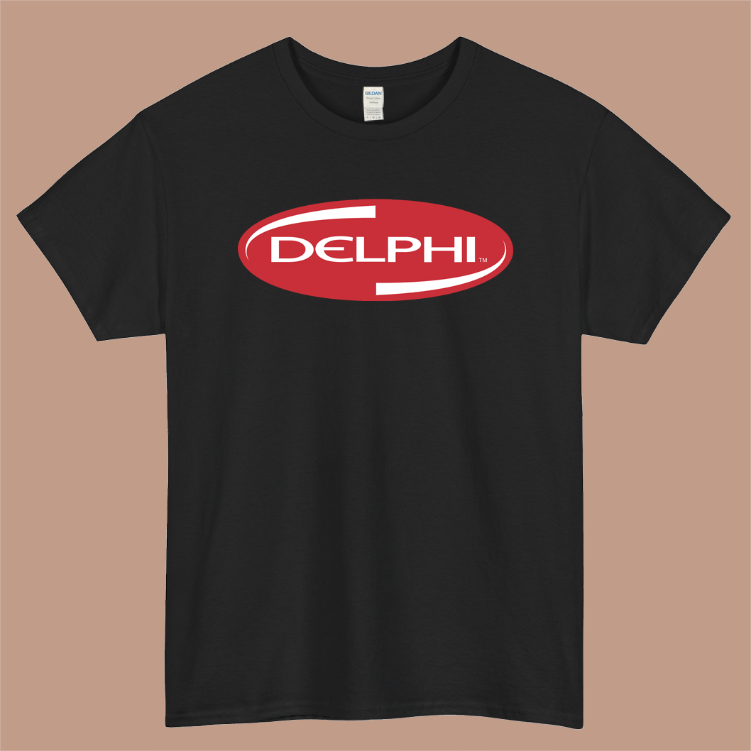 DELPHI Logo Mens Unisex Short Sleeve Black T-Shirt Size S-3XL