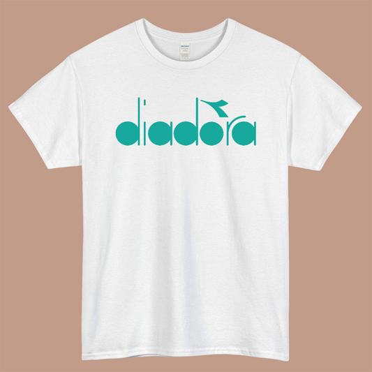 DIADORA Logo Mens Unisex Short Sleeve White T-Shirt Size S-3XL