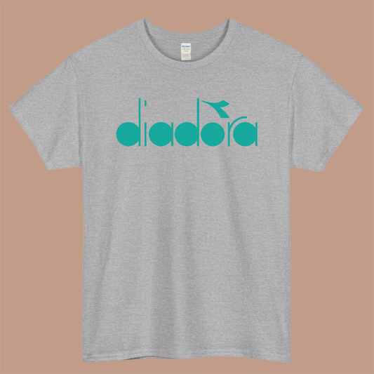 DIADORA Logo Mens Unisex Short Sleeve Gray T-Shirt Size S-3XL