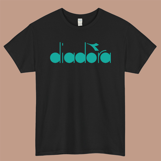 DIADORA Logo Mens Unisex Short Sleeve Black T-Shirt Size S-3XL