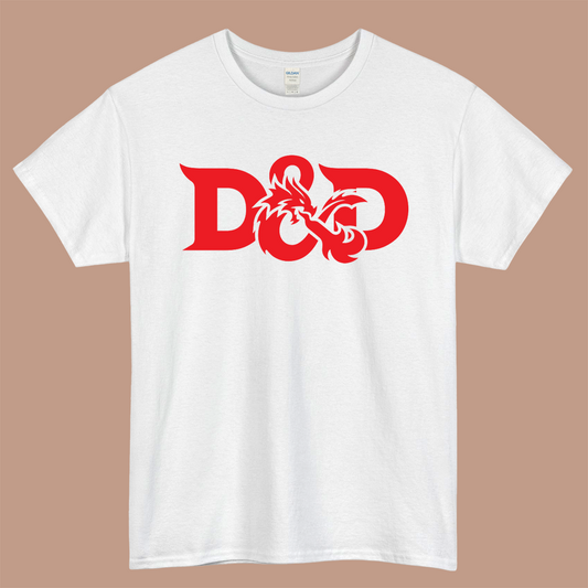 D&D Logo Mens Unisex Short Sleeve White T-Shirt Size S-3XL