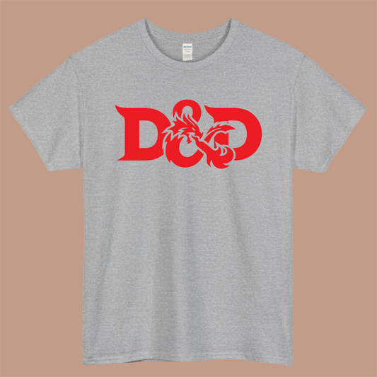 D&D Logo Mens Unisex Short Sleeve Gray T-Shirt Size S-3XL