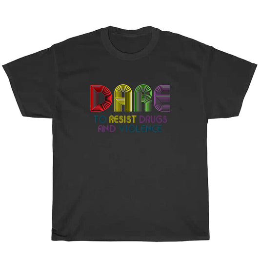 Dare to Resist Drugs and Violence Logo Men's Unisex T Shirt Size S to 3XL