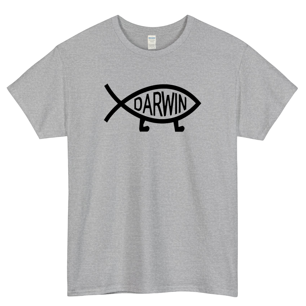 Darwin The Fish Logo Mens Unisex Short Sleeve T-Shirt Size S-3XL - P