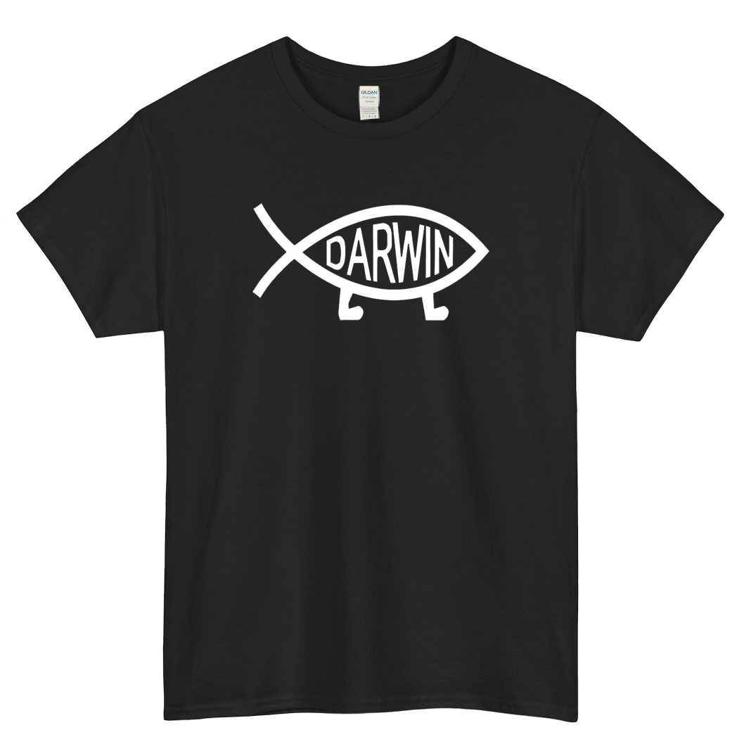 Darwin The Fish Logo Mens Unisex Short Sleeve T-Shirt Size S-3XL - P