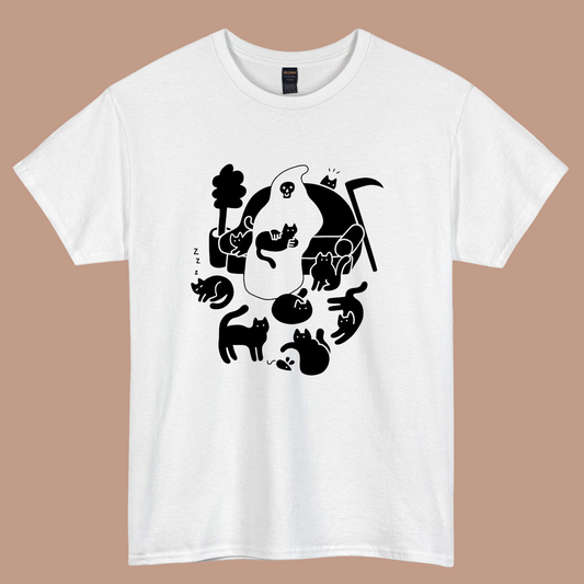 Death and His Cats logo short SLEEVE T SHIRT -P