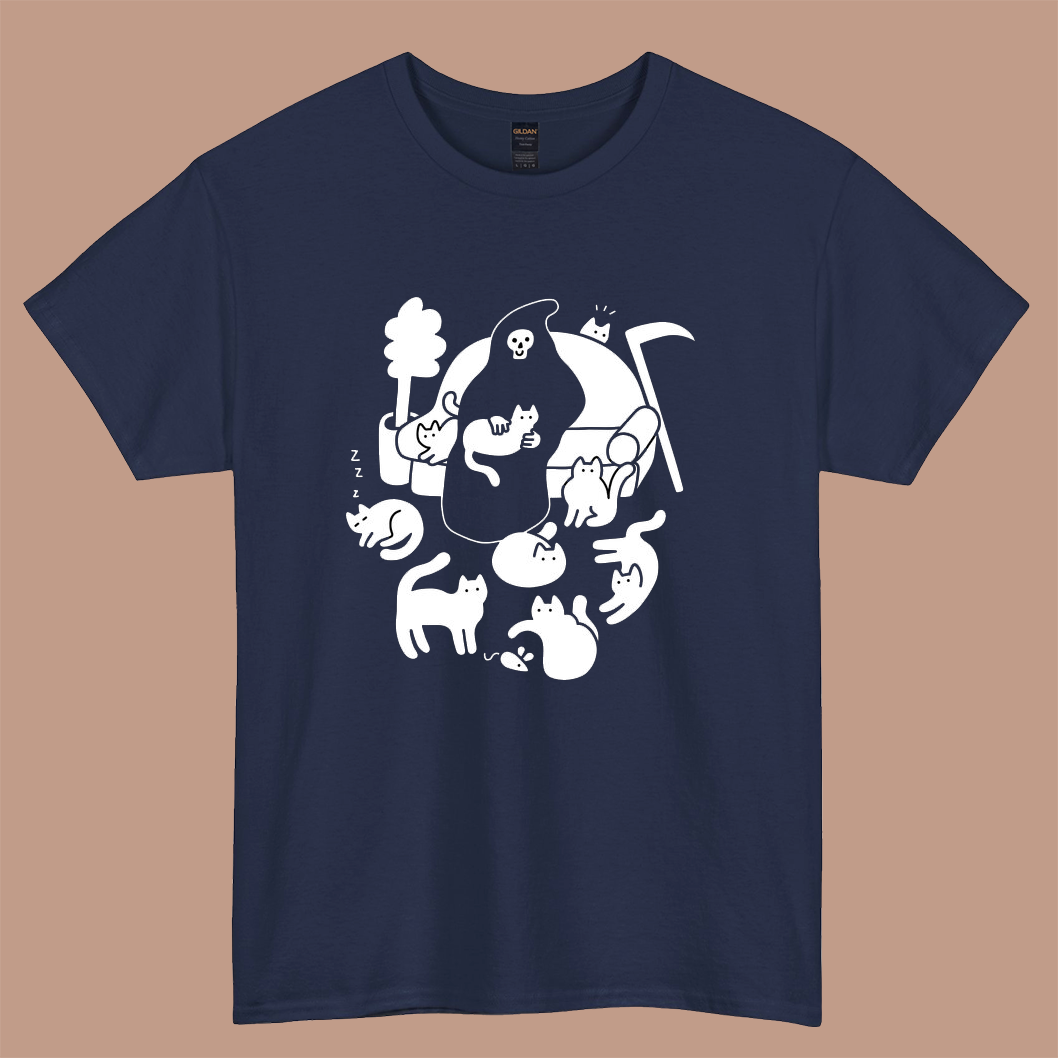 Death and His Cats logo short SLEEVE T SHIRT -P