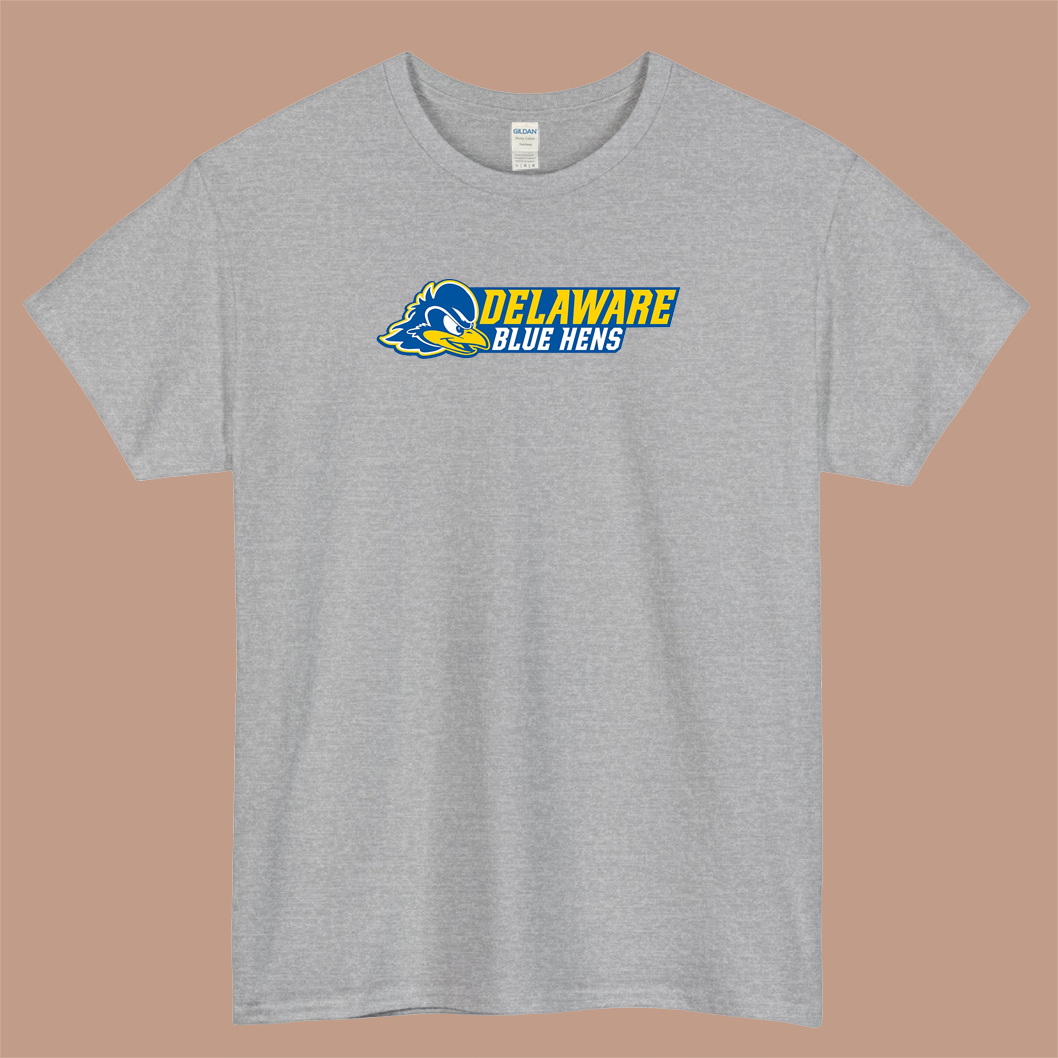 Delaware Fightin Blue Hens Logo Mens Unisex Short Sleeve T-Shirt Size S-3XL - P