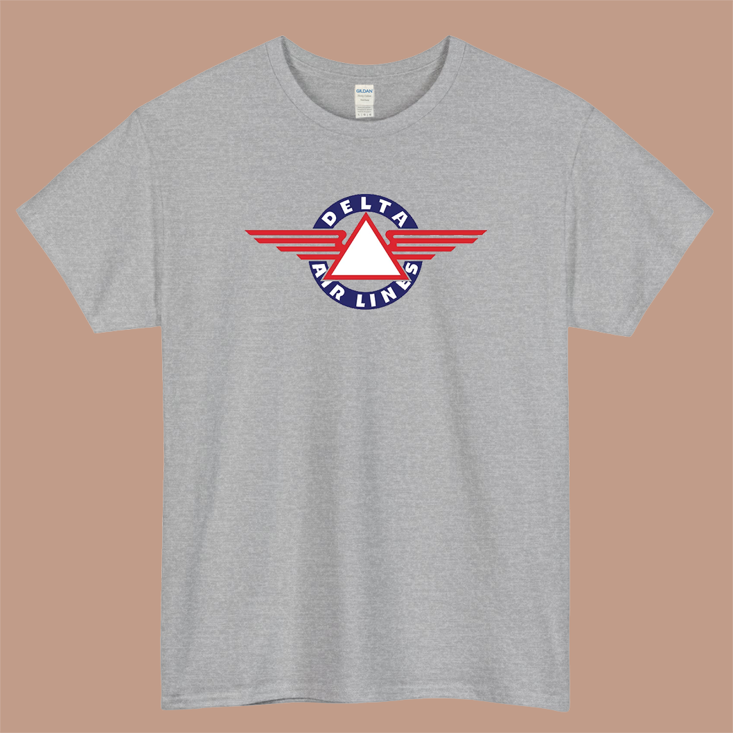 Delta Air Lines 1934 Logo Mens Unisex Short Sleeve Gray T-Shirt Size S-3XL