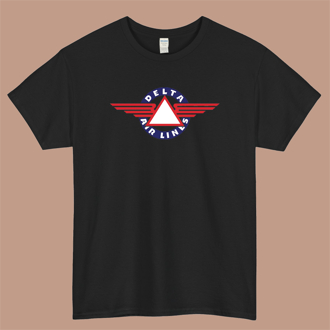 Delta Air Lines 1934 Logo Mens Unisex Short Sleeve Black T-Shirt Size S-3XL