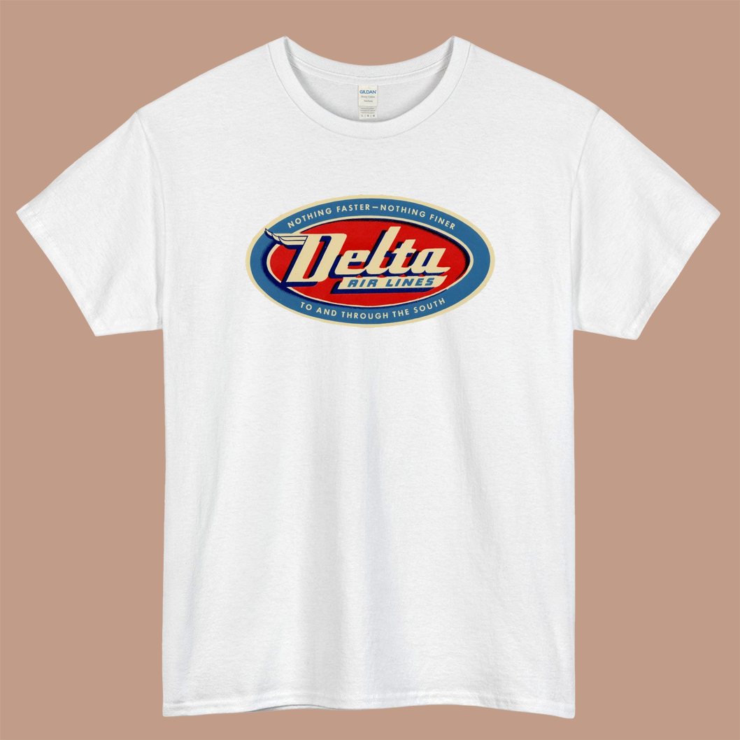 Delta Air Lines 1955 Logo Mens Unisex Short Sleeve White T-Shirt Size S-3XL