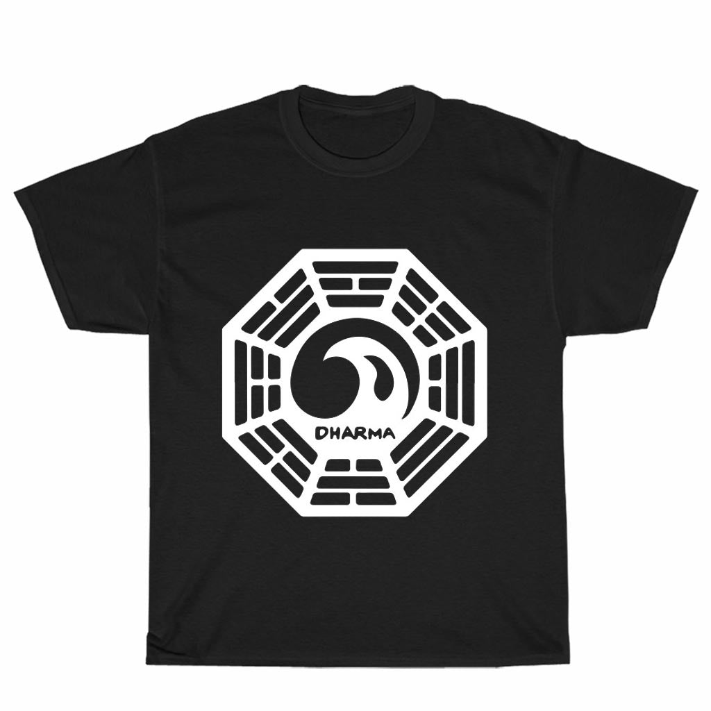 Dharma Initiative TV Series Men's Black T-shirt Logo Unisex Men's T Shirt Size S to 3XL
