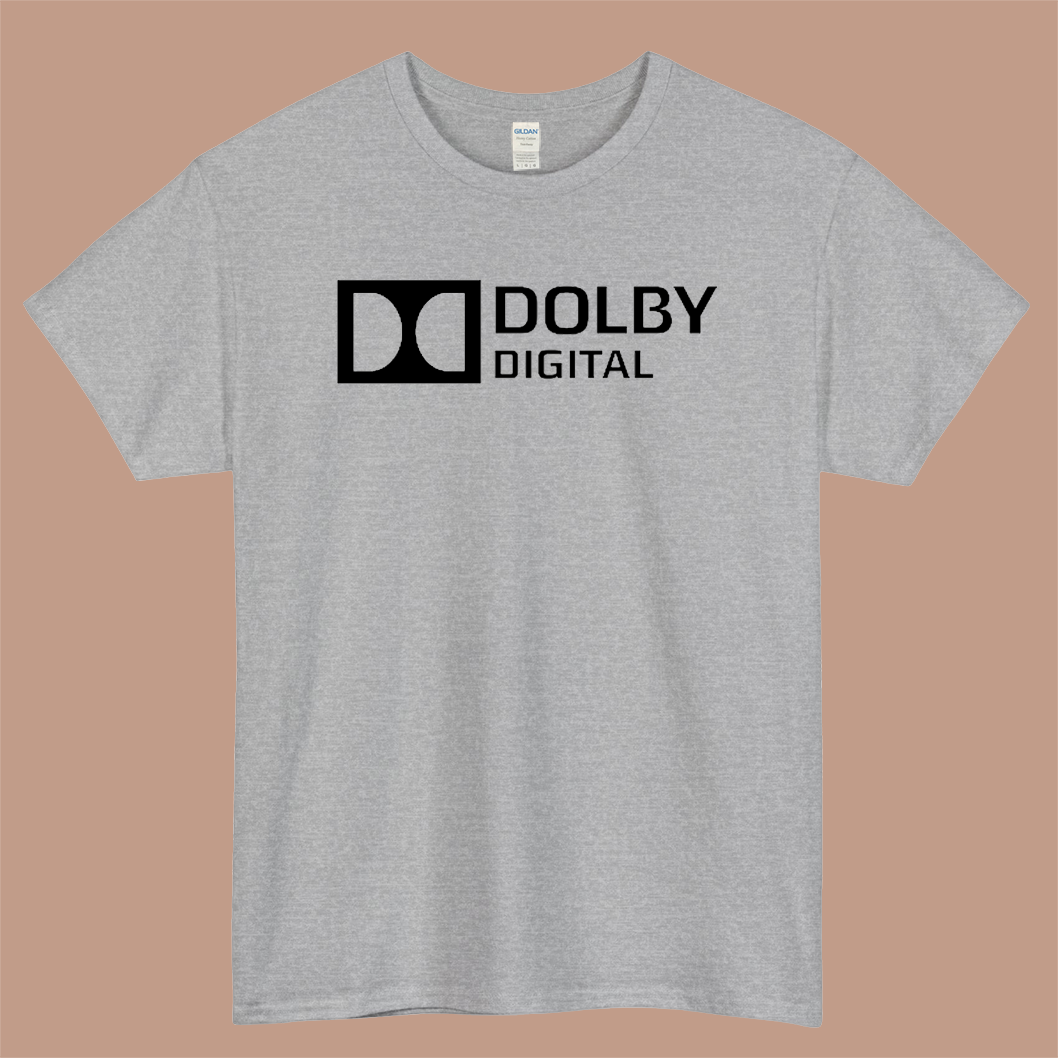 Dolby Digital Logo Mens Unisex Short Sleeve Gray T-Shirt Size S-3XL