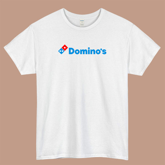 Domino's Pizza Logo Mens Unisex Short Sleeve White T-Shirt Size S-3XL