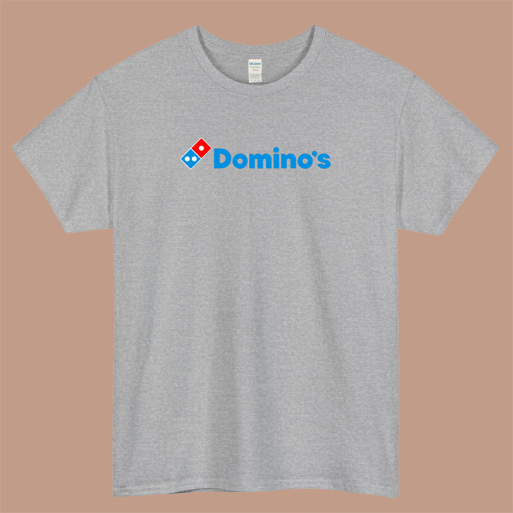 Domino's Pizza Logo Mens Unisex Short Sleeve Gray T-Shirt Size S-3XL