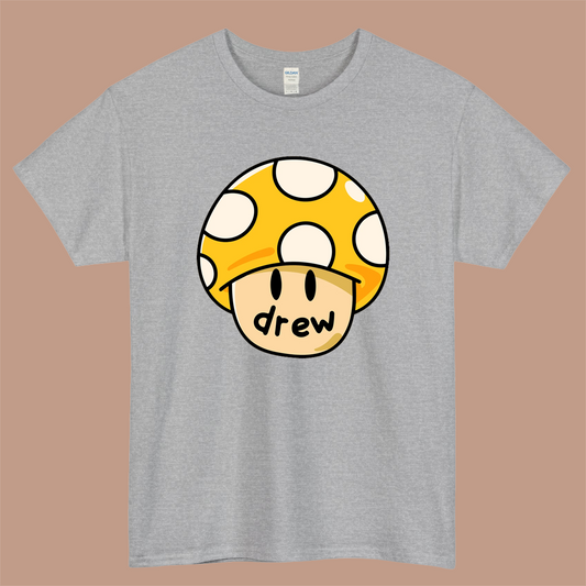 Drew House Mushroom Logo Mens Unisex Short Sleeve Gray T-Shirt Size S-3XL