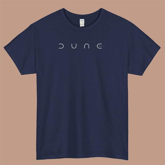 Dune 2021 Logo Mens Unisex Short Sleeve Navy T-Shirt Size S-3XL