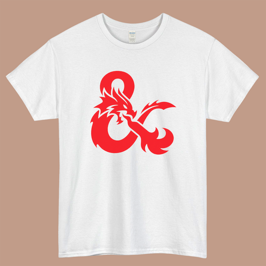 Dungeons & Dragons Symbol DragonLogo Mens Unisex Short Sleeve White T-Shirt Size S-3XL