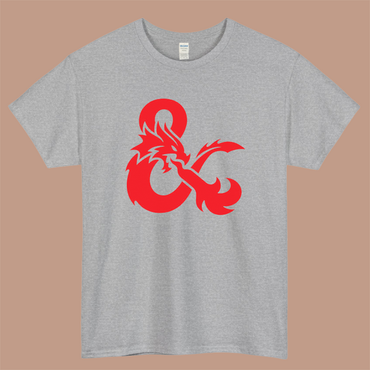 Dungeons & Dragons Symbol Dragon Logo Mens Unisex Short Sleeve Gray T-Shirt Size S-3XL