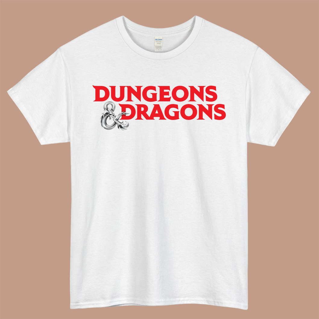 Dungeons & Dragons Logo Mens Unisex Short Sleeve White T-Shirt Size S-3XL