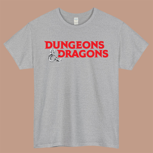 Dungeons & Dragons Logo Mens Unisex Short Sleeve Gray T-Shirt Size S-3XL