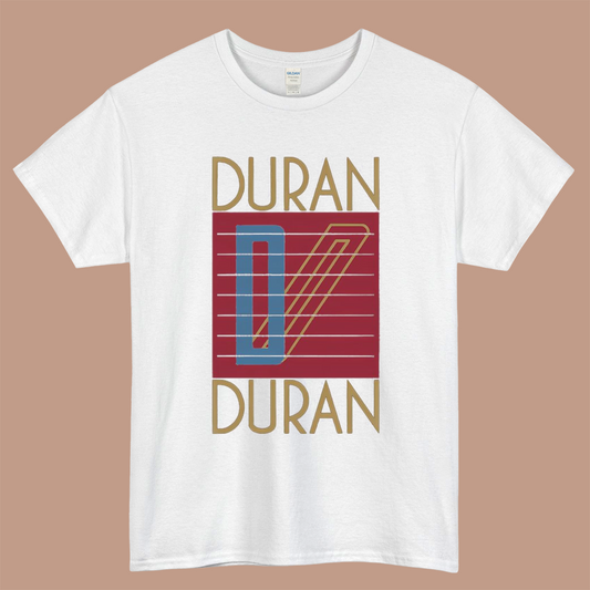 Duran Duran 80s Logo Mens Unisex Short Sleeve White T-Shirt Size S-3XL