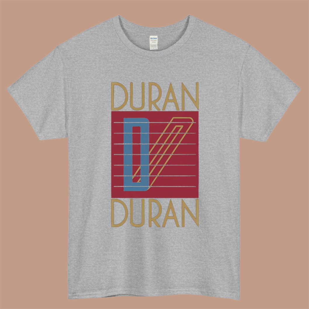 Duran Duran 80s Logo Mens Unisex Short Sleeve Gray T-Shirt Size S-3XL