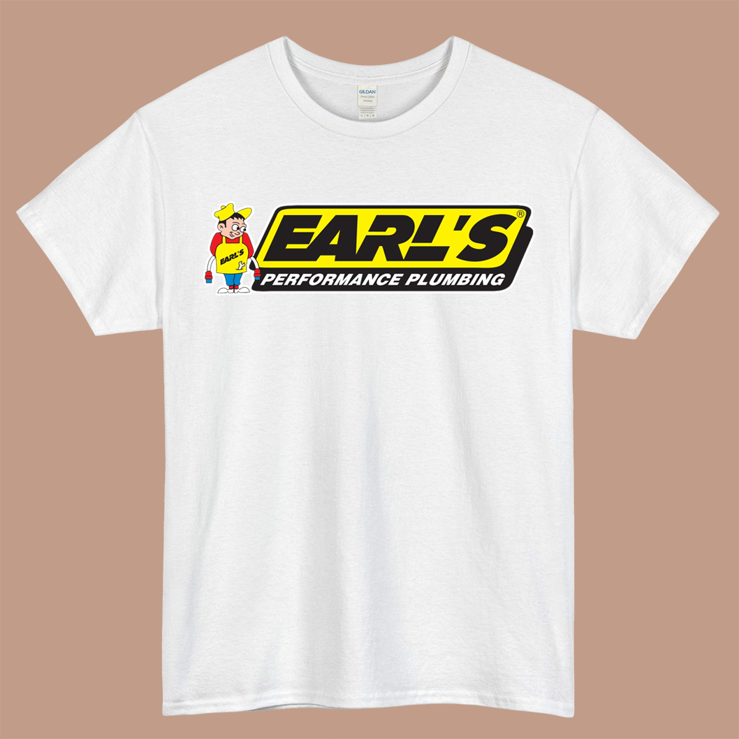 EARLS Performance Plumbing Logo Mens Unisex Short Sleeve White T-Shirt Size S-3XL