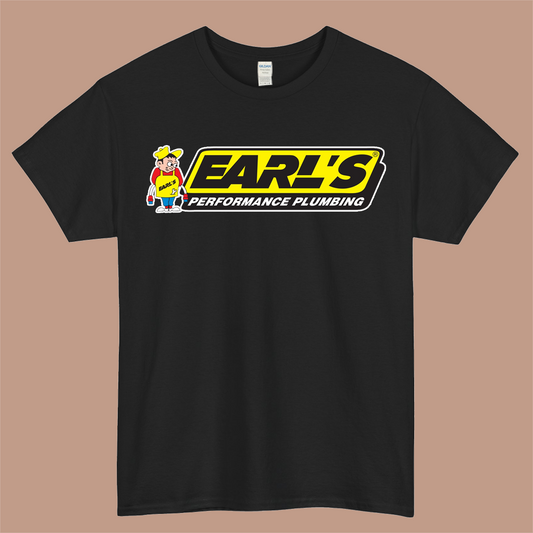 EARLS Performance Plumbing Logo Mens Unisex Short Sleeve Black T-Shirt Size S-3XL