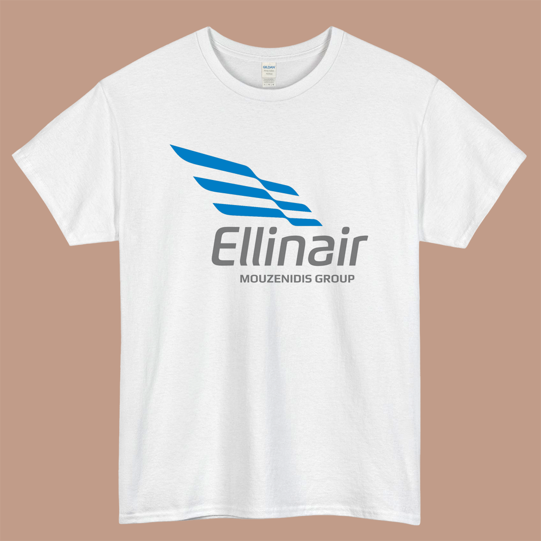 ELLINAIR Logo Mens Unisex Short Sleeve White T-Shirt Size S-3XL