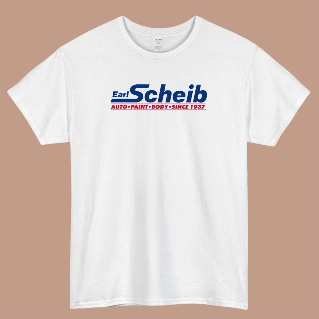 Earl Scheib Body Shop, Paint & Collision Repair Services Logo Mens Unisex Short Sleeve T-Shirt Size S-3XL - P