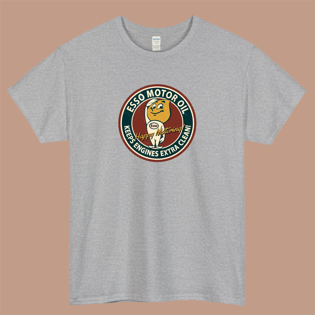 Esso Motor Oil Vintage Logo Mens Unisex Short Sleeve T-Shirt Size S-3XL - P