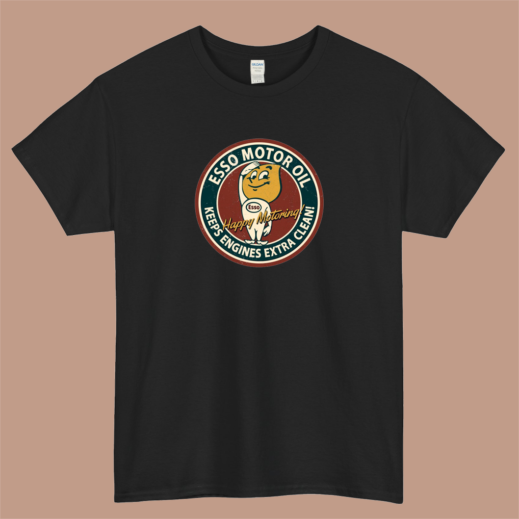 Esso Motor Oil Vintage Logo Mens Unisex Short Sleeve T-Shirt Size S-3XL - P