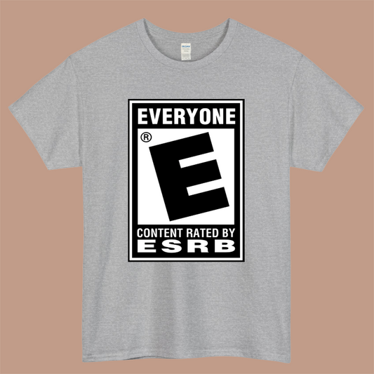 Everyone ESRB Game Logo Mens Unisex Short Sleeve Gray T-Shirt Size S-3XL