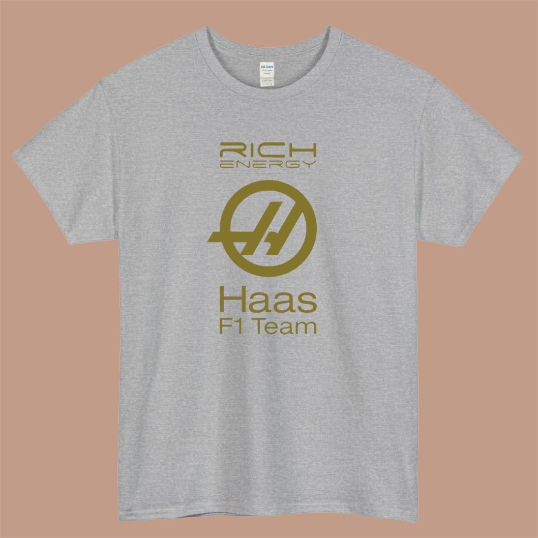 F1 Team Rich Energy Haas Logo Mens Unisex Short Sleeve T-Shirt Size S-3XL - P