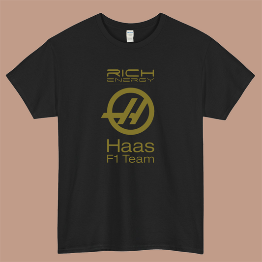 F1 Team Rich Energy Haas Logo Mens Unisex Short Sleeve T-Shirt Size S-3XL - P
