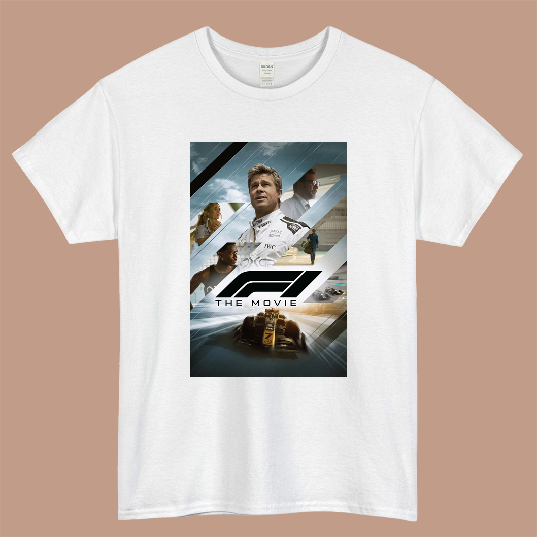 F1 The Movie Logo Mens Unisex Short Sleeve White T-Shirt Size S-3XL