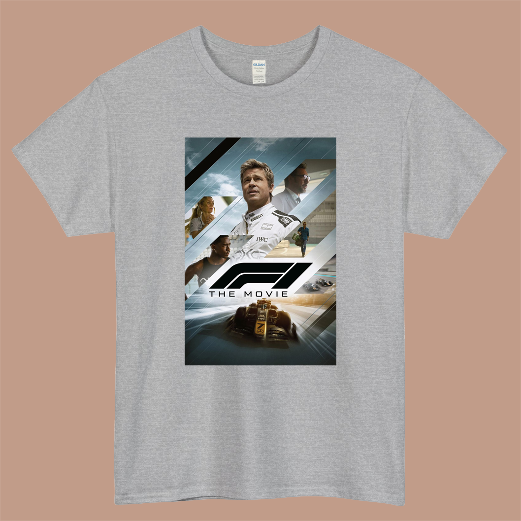 F1 The Movie Logo Mens Unisex Short Sleeve Gray T-Shirt Size S-3XL
