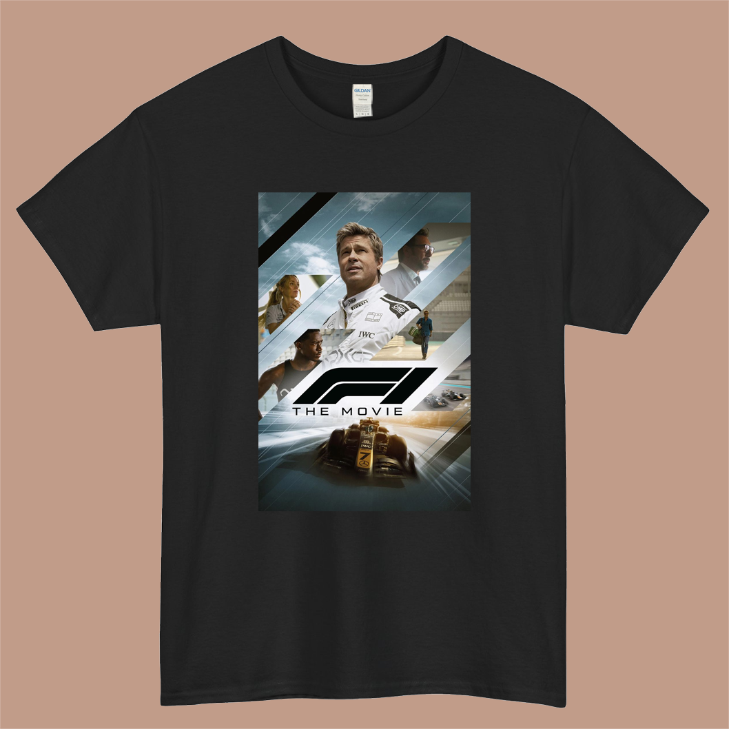 F1 The Movie Logo Mens Unisex Short Sleeve Black T-Shirt Size S-3XL