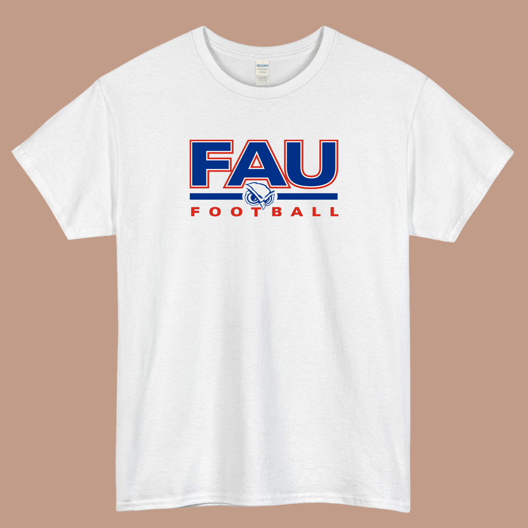 FAU Football Logo Mens Unisex Short Sleeve T-Shirt Size S-3XL